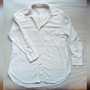 MANGO White Linen Button-down Shirt, small, Beautiful!